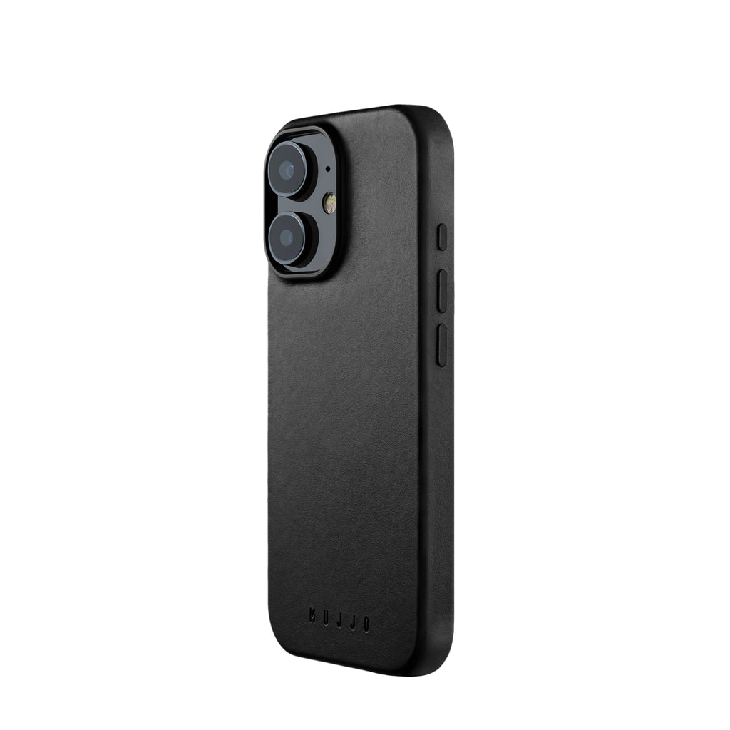 Mujjo Leather Case iphone 16, Hero Black