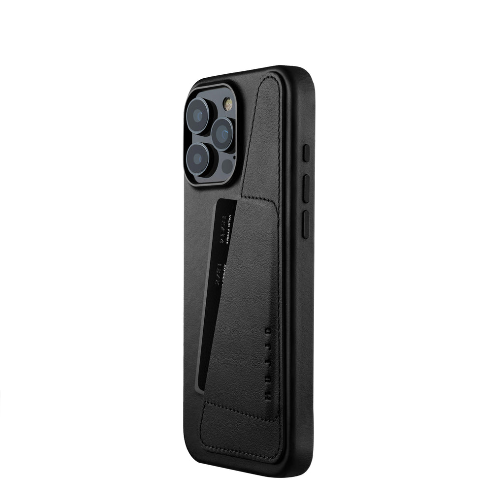 Mujjo Full Leather Wallet Case for iPhone 16 Pro Max, Black